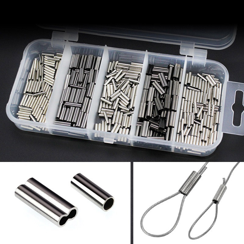 Leader Line - 250-500pcs/Box Single/Double Barrel Crimping Sleeves Fishing