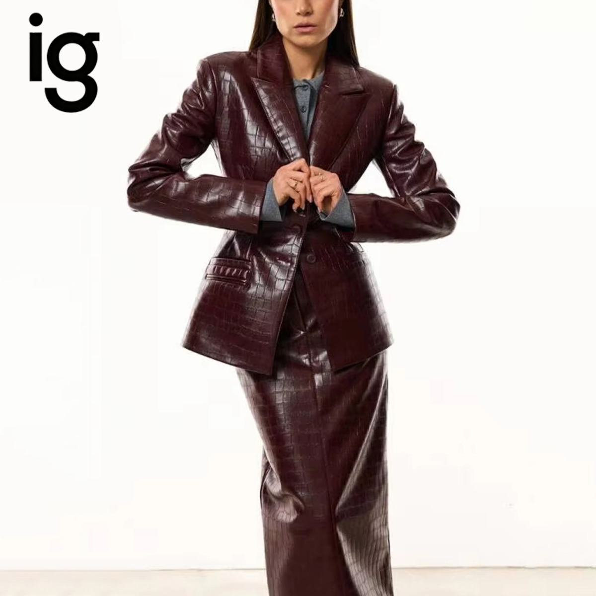 IG Women Burgundy Croc Faux Le - Fly Line review and price